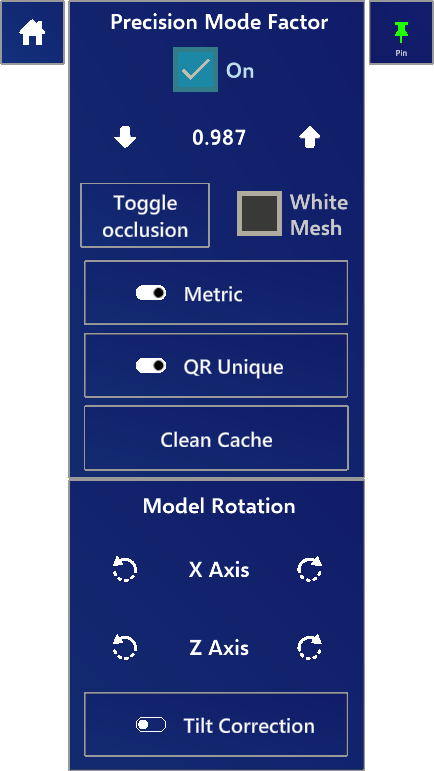Settings page